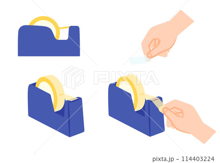 テープカッターのイラスト　セット 114403224