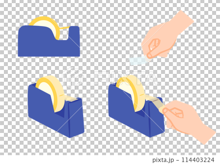 Tape cutter illustration set 114403224