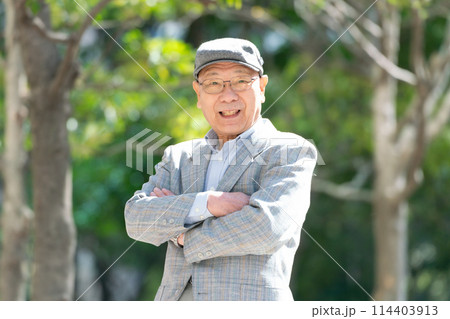 シニア男性 ポートレート シニア男性 ポートレート 114403913