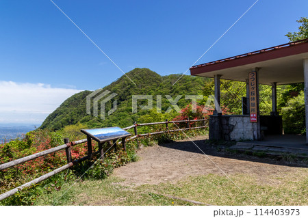 伊香保森林公園　つつじヶ丘休憩所と水沢山　群馬県榛名山 114403973