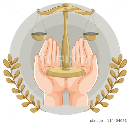 Hands Holding Scales of Justice Hands Holding Scales of Justice 114404058