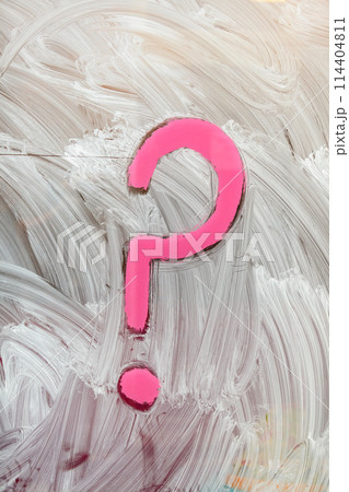 hand painted pink question mark hand painted pink question mark 114404811