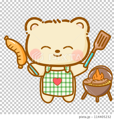 Handdrawn illustration Cute kawaii yellow teddy bear summertime beach summer travel vacation clipart greeting card party invitation Handdrawn illustration Cute kawaii yellow teddy bear summertime beach summer travel vacation clipart greeting card party invitation 114405232