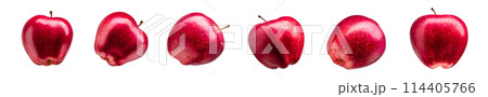 Set of delicious red apple on grey background 114405766
