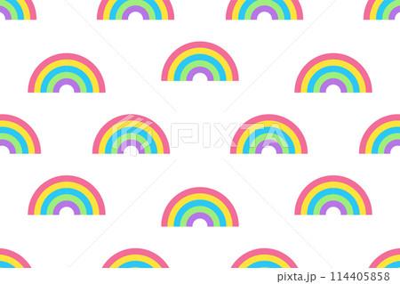 Seamless pattern of rainbows. 114405858