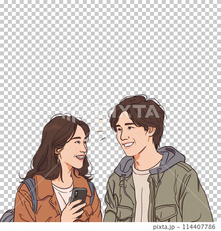 vector flat business woman and man talking 114407786