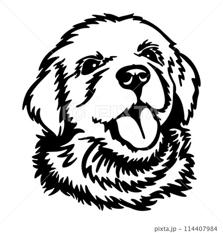 Golden Retriever Puppy - Funny Dog, Vector File, Cut Stencil for Tshirt 114407984