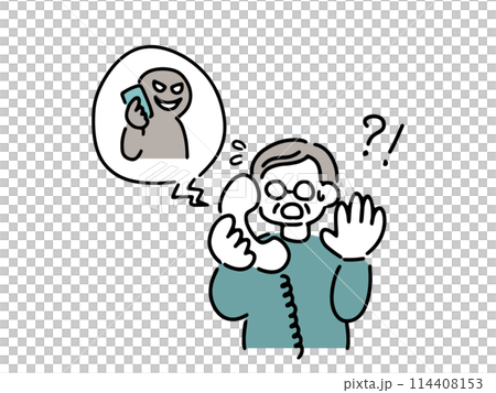 Illustration of a bank transfer scam 114408153