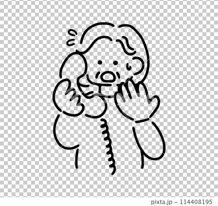 電話をするシニア女性のイラスト 114408195