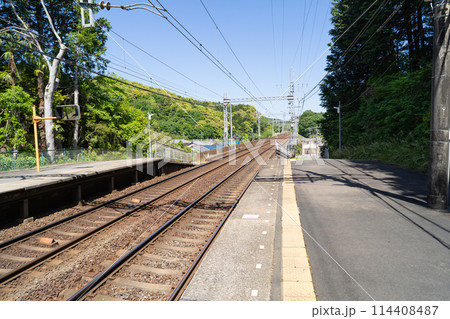 朝熊駅のホーム（近鉄鳥羽線） 114408487