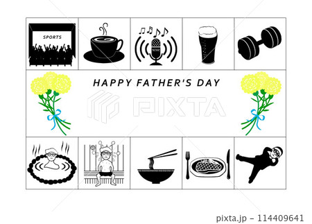 父の日 グリーティングカード 父の好きそうなもの アイコン 父の日 グリーティングカード 父の好きそうなもの アイコン 114409641