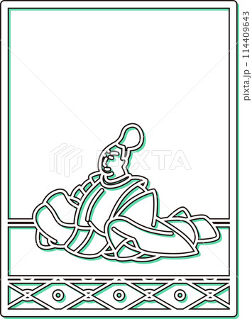 シンプルカラーシャドウ百人一首　安倍仲麿 114409643