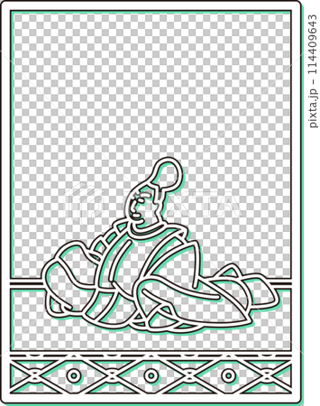 シンプルカラーシャドウ百人一首　安倍仲麿 114409643