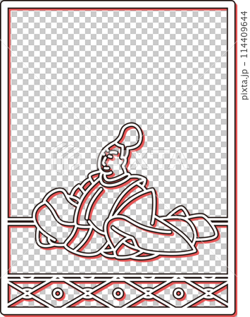 シンプルカラーシャドウ百人一首　安倍仲麿 114409644