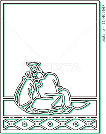 シンプルカラーシャドウ百人一首　猿丸大夫 114409647