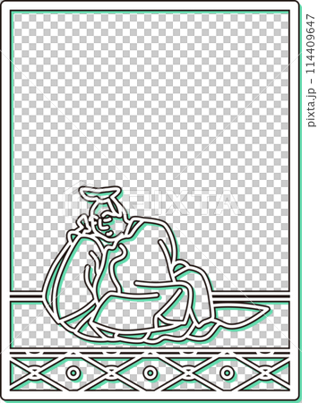 シンプルカラーシャドウ百人一首　猿丸大夫 114409647