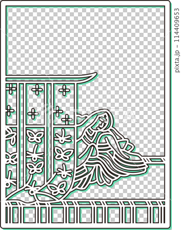 シンプルカラーシャドウ百人一首 持統天皇 シンプルカラーシャドウ百人一首 持統天皇 114409653