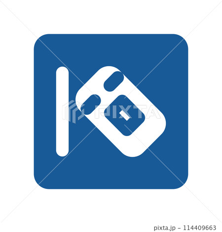 ミニ標識のカラー単品イラスト　斜め駐車 114409663