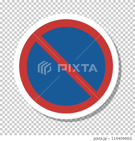 Mini sign sticker single illustration: No parking Mini sign sticker single illustration: No parking 114409668