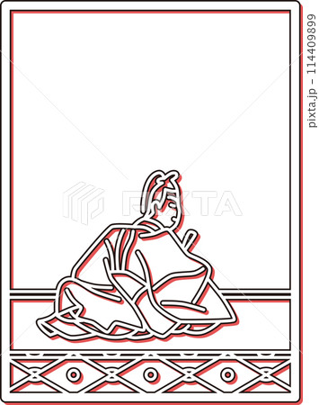 シンプルカラーシャドウ百人一首 鎌倉右大臣 シンプルカラーシャドウ百人一首 鎌倉右大臣 114409899