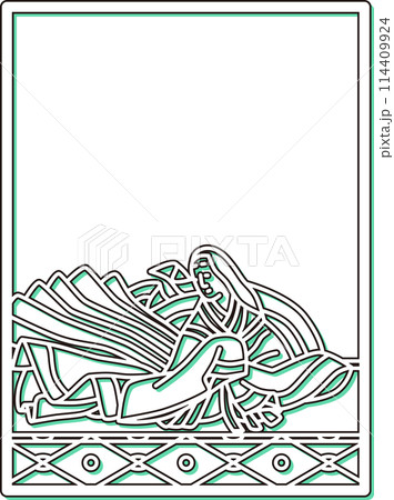 シンプルカラーシャドウ百人一首　待賢門院堀河 114409924