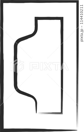 シンプルな標識の筆書き単品イラスト　待避所 114410211