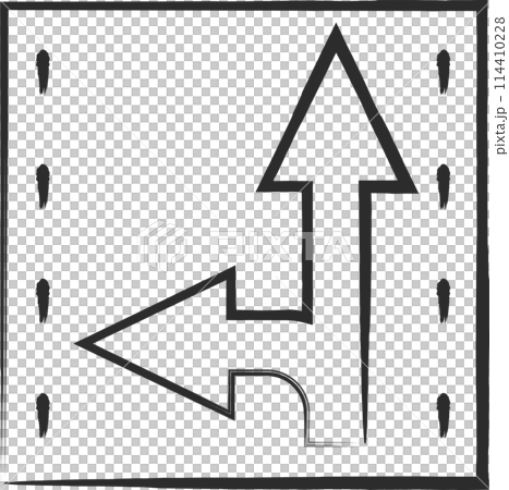 Simple brush-drawn illustration of traffic sign - Traffic divisions according to direction of travel 114410228