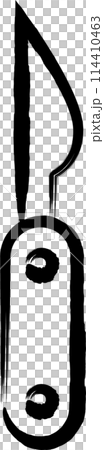 防災に必要な持ち物の筆書き単品アイコン　ナイフ 114410463