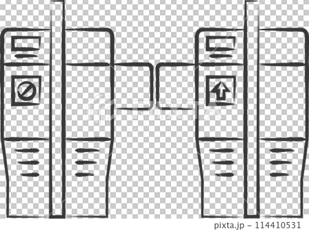Brush-drawn station related icon illustration: Ticket gate 114410531