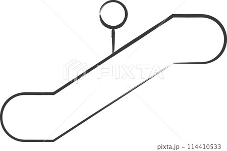 筆書き駅関連アイコンイラスト　エスカレーター 114410533