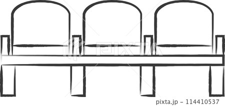 筆書き駅関連アイコンイラスト　ベンチ 114410537