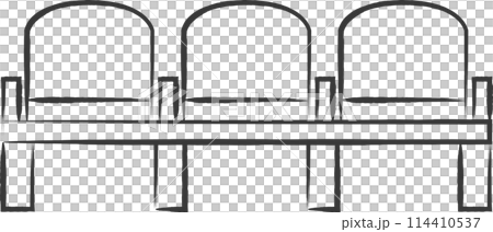 筆書き駅関連アイコンイラスト　ベンチ 114410537