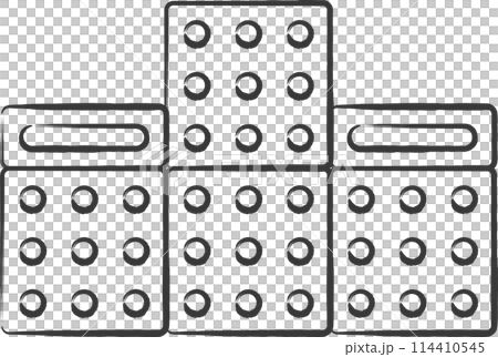 Brush-written station related icon illustration: Braille block Brush-written station related icon illustration: Braille block 114410545