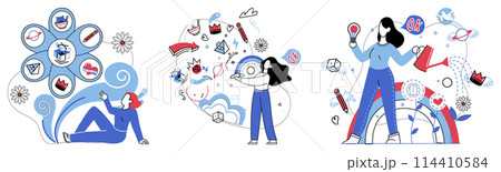 Brainstorming session vector illustration. The brainstorming session is compass guiding ship projects through sea creativity Creativity is heartbeat pulsating in veins productive brainstorming session 114410584