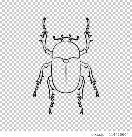 筆書き昆虫単品アイコン　カブトムシ　メス 114410604