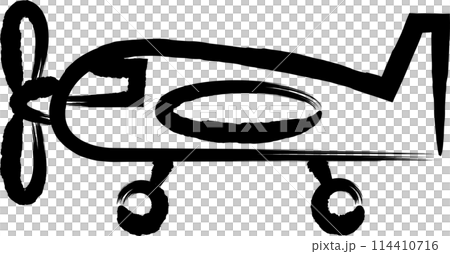 筆書き乗り物アイコンイラスト プロペラ機 筆書き乗り物アイコンイラスト プロペラ機 114410716