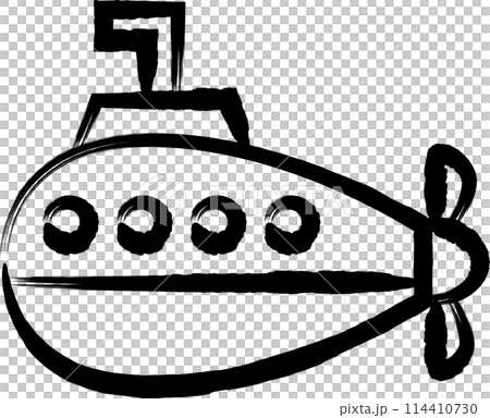 筆書き乗り物アイコンイラスト 潜水艦 筆書き乗り物アイコンイラスト 潜水艦 114410730