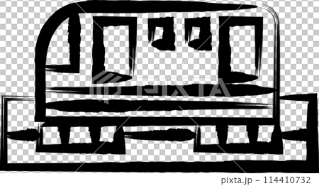 筆書き乗り物アイコンイラスト モノレール 筆書き乗り物アイコンイラスト モノレール 114410732