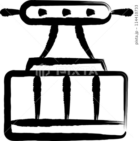 筆書き乗り物アイコンイラスト ロープウェイ 筆書き乗り物アイコンイラスト ロープウェイ 114410733