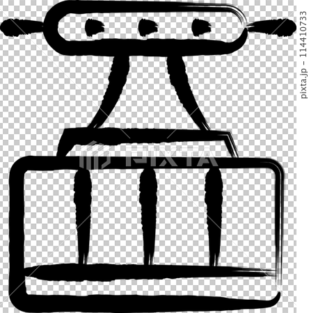 筆書き乗り物アイコンイラスト ロープウェイ 筆書き乗り物アイコンイラスト ロープウェイ 114410733