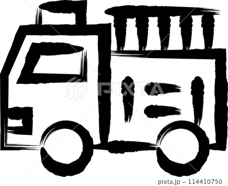 筆書き乗り物アイコンイラスト 消防車 筆書き乗り物アイコンイラスト 消防車 114410750