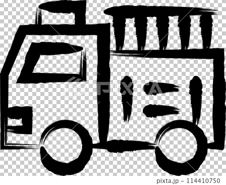 筆書き乗り物アイコンイラスト 消防車 筆書き乗り物アイコンイラスト 消防車 114410750
