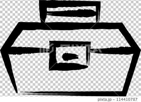 筆書き作業道具単品アイコン 工具箱 筆書き作業道具単品アイコン 工具箱 114410787