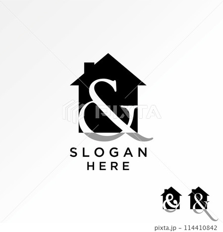 Logo design graphic creative concept premium vector stock abstract initial letter And symbol on house home negative space. Related typography monogram 114410842