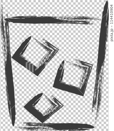 ミニミニ筆書き飲食物イラスト　飲み物 114410904