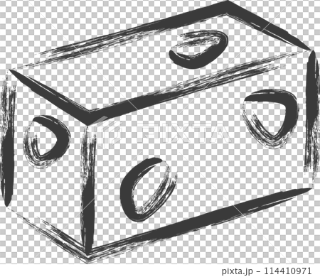 Mini mini brush-drawn food and drink illustration: Chestnut Yokan 114410971