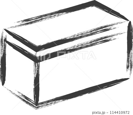 ミニミニ筆書き飲食物イラスト　カステラ 114410972