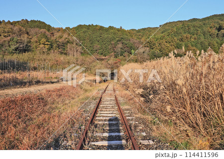 福岡県田川郡川崎町にあるJR上山田線廃線跡と熊ヶ畑トンネル 福岡県田川郡川崎町にあるJR上山田線廃線跡と熊ヶ畑トンネル 114411596