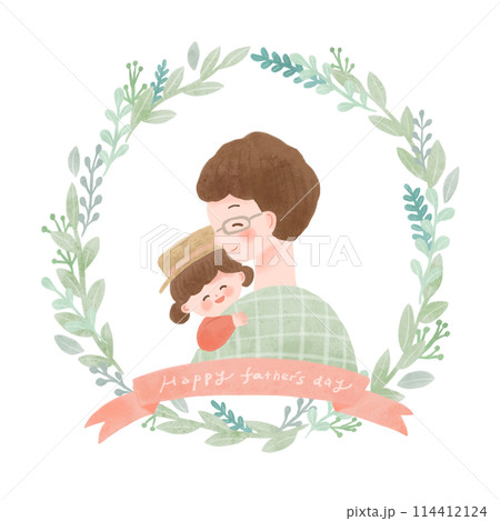 父の日お父さんと子供と花束リース2 114412124