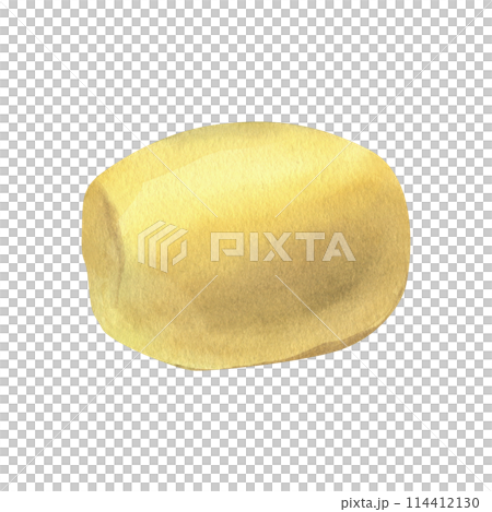 White potatoes, peeled whole tuber. Watercolor illustration, hand drawn on the theme of harvest, cooking, food, packaging, vegetable shop design. Element isolated from background. White potatoes, peeled whole tuber. Watercolor illustration, hand drawn on the theme of harvest, cooking, food, packaging, vegetable shop design. Element isolated from background. 114412130